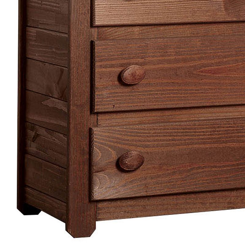 Wooden 4 Drawers Media Chest With 1 Top Shelf In Mahogany Finish， Brown