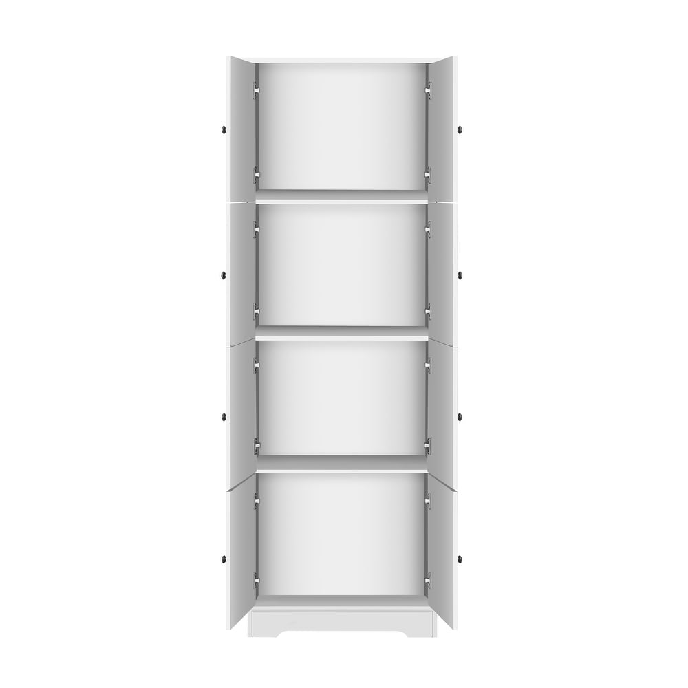 Tall Storage Cabinet with 4 Doors and 4 Shelves