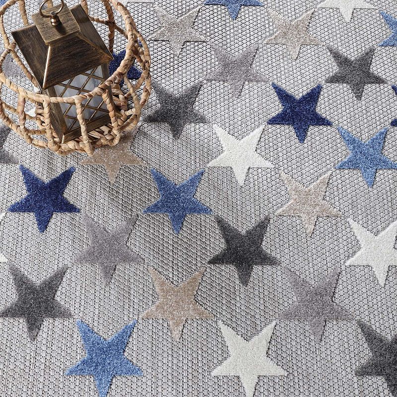 Superior Modern Stars Indoor Outdoor Area Rug