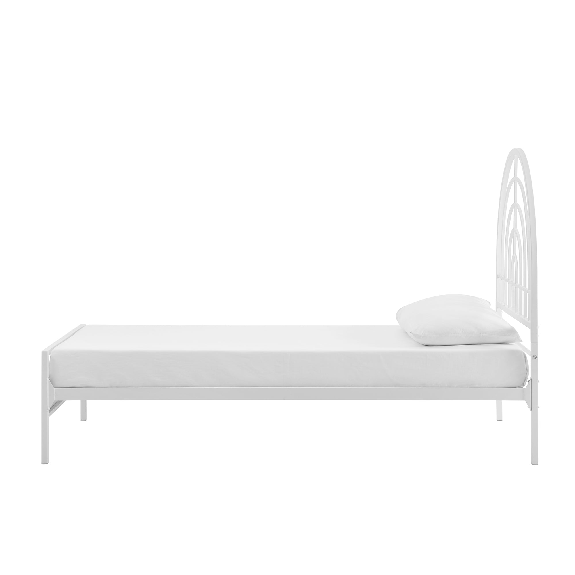 Manor Park Contemporary Metal Arch Twin Bed, White