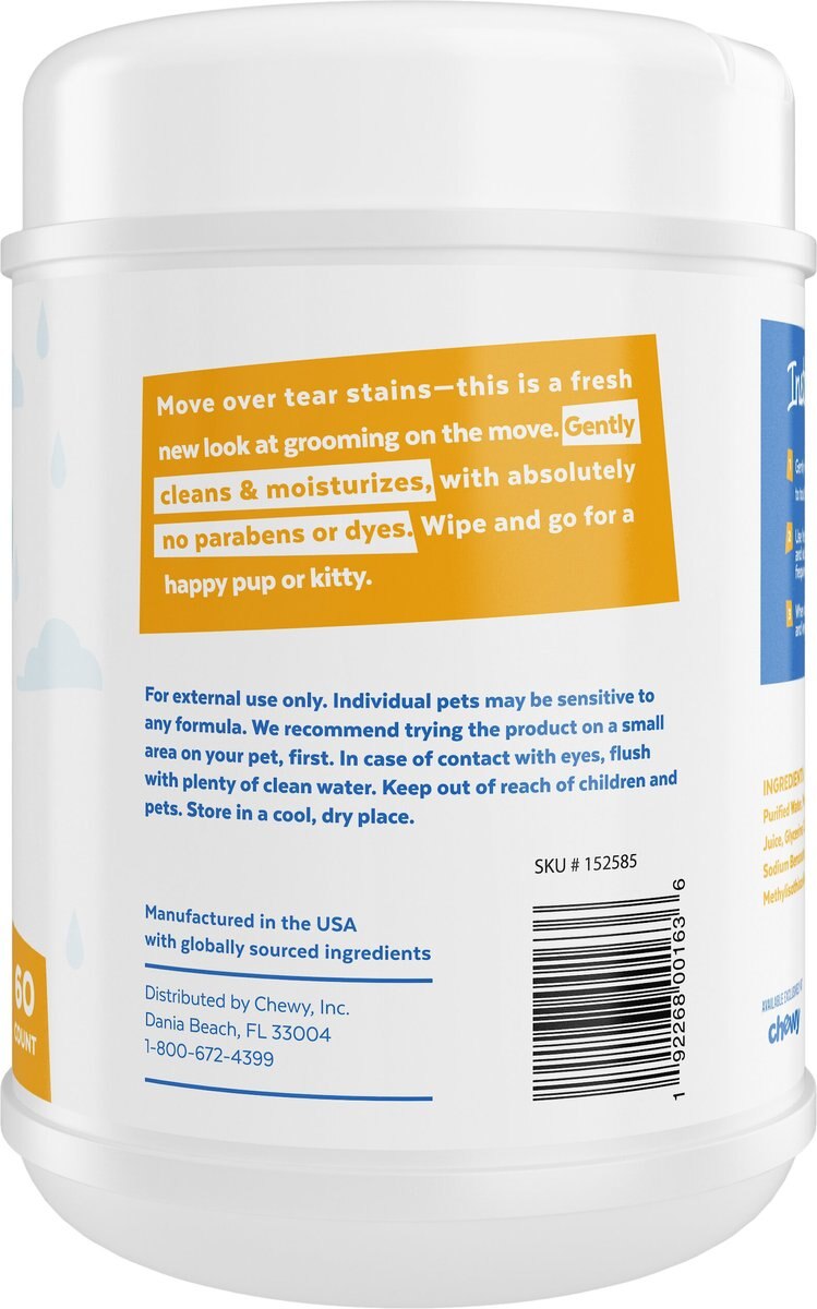 Frisco Moisturizing Tear Stain Wipes with Aloe for Dogs and Cats