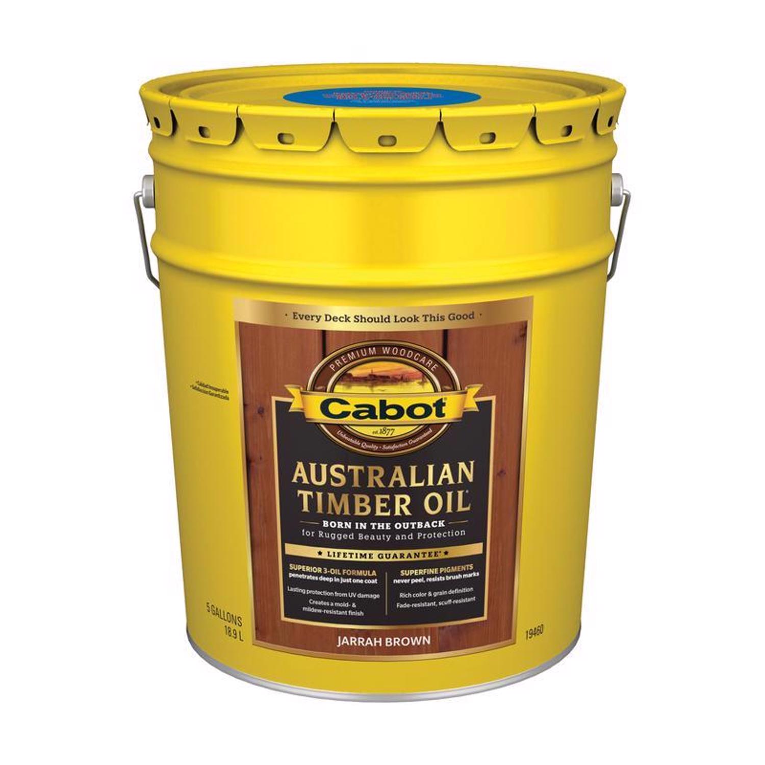 Cabot Australian Timber Oil Low VOC Transparent Jarrah Brown Oil-Based Australian Timber Oil 5 gal