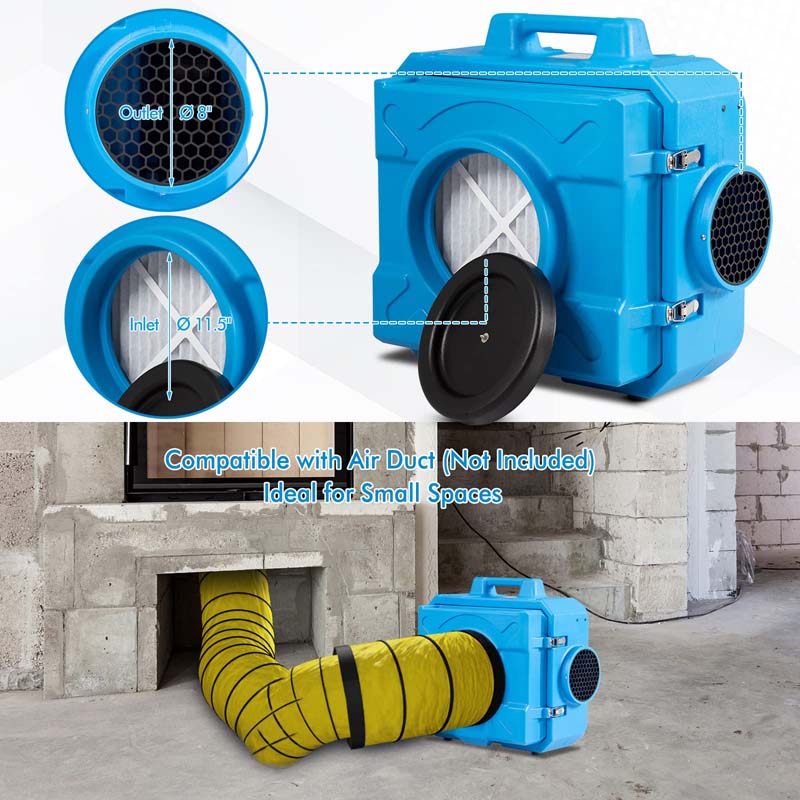 HEPA Air Scrubber for Industrial Commercial, Heavy Duty Air Cleaner Negative Air Machine ETL Certified Air Purifier