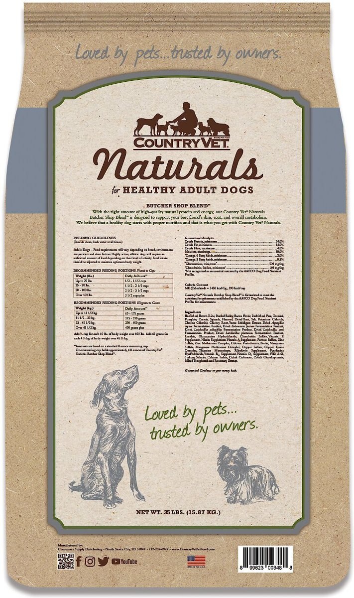 Country Vet Naturals Butcher Shop Blend Beef and Bacon Flavor Dry Dog Food