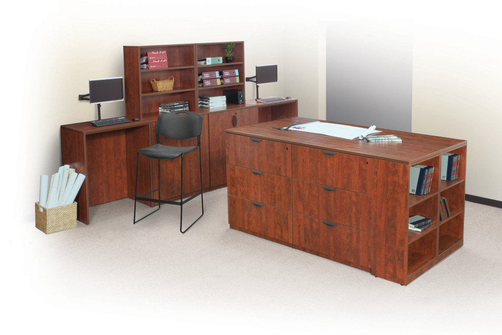 Regency Legacy Stand Up Lateral File Quad with Bookcase End   Transitional   Bookcases   by The Office Place  Houzz