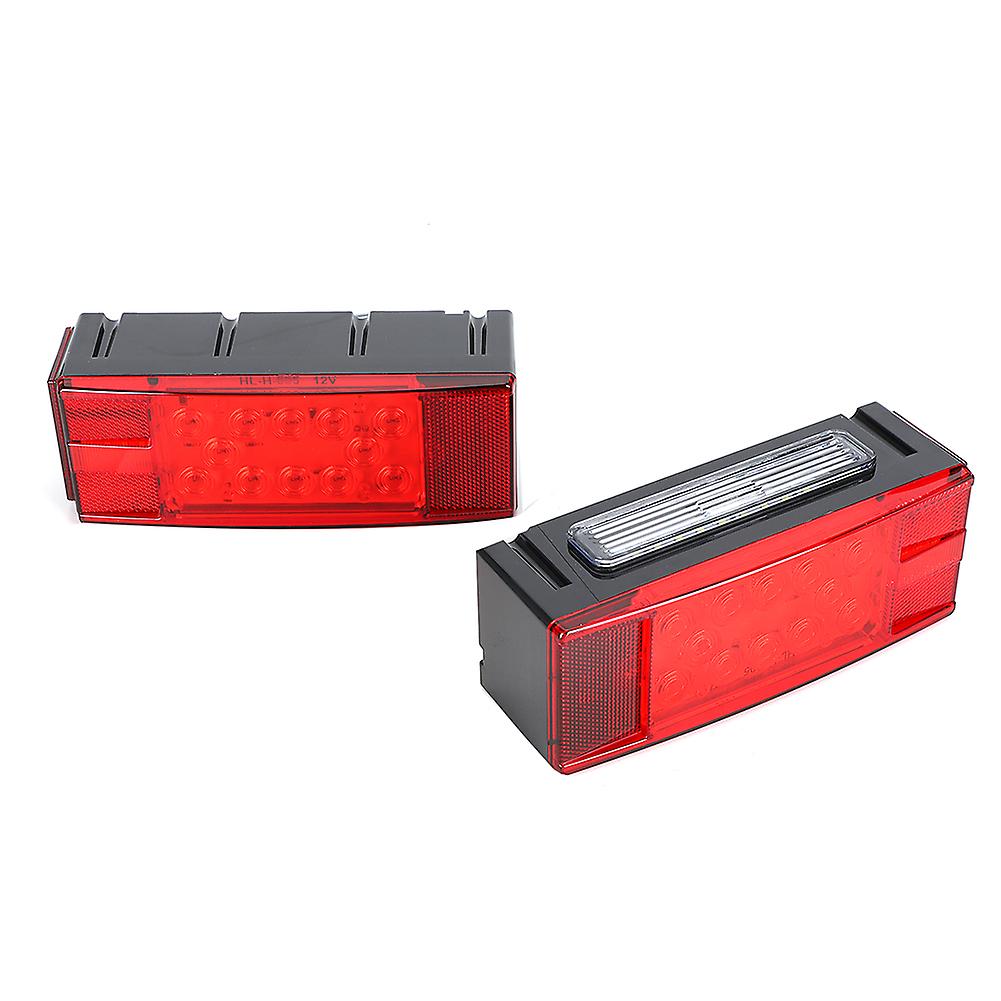 2pcs Rectangular Trailer Taillight Led Rear Light Lamp Ip67 Waterproof Super Bright