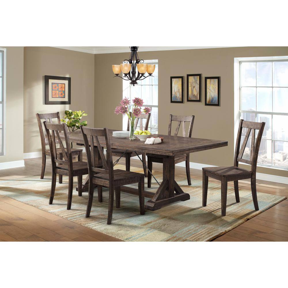 Picket House Furnishings Flynn 7-Piece Dining Set-Table and 6 Wooden Side Chairs DFN100S7PC