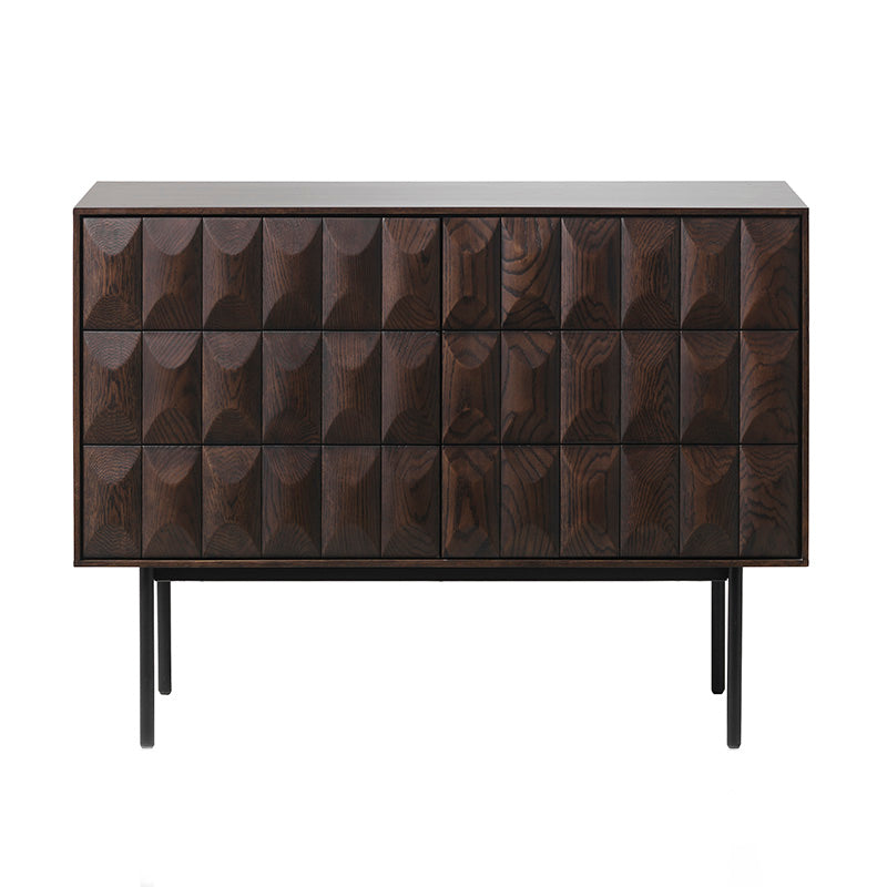 LATINA Sideboard Buffet 107cm - Dark Brown / Black