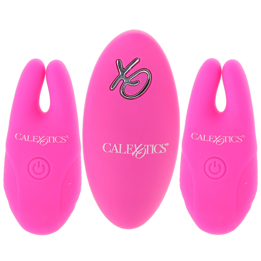 Remote Silicone Nipple Clamps in Pink