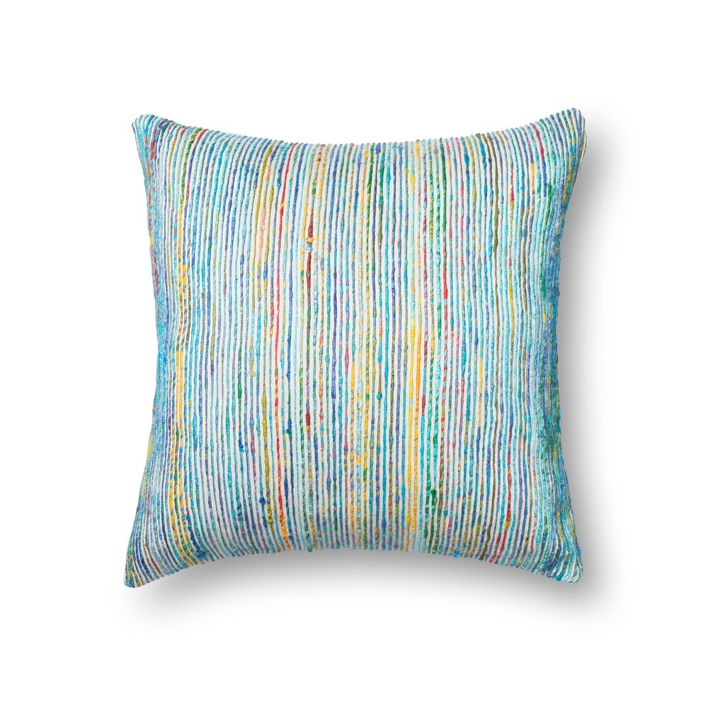 Recycled Sari Silk Stripe Square 22 inch Throw Pillow or Pillow Cover