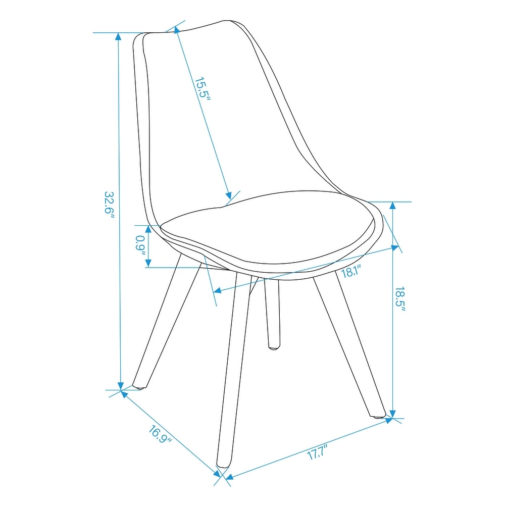 Homy Casa Upholstery Solid Wood Dining Chair (Set of 4)