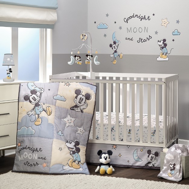 Lambs amp Ivy Disney Baby Moonlight Mickey Mouse Lamp With Shade amp Bulb Gray