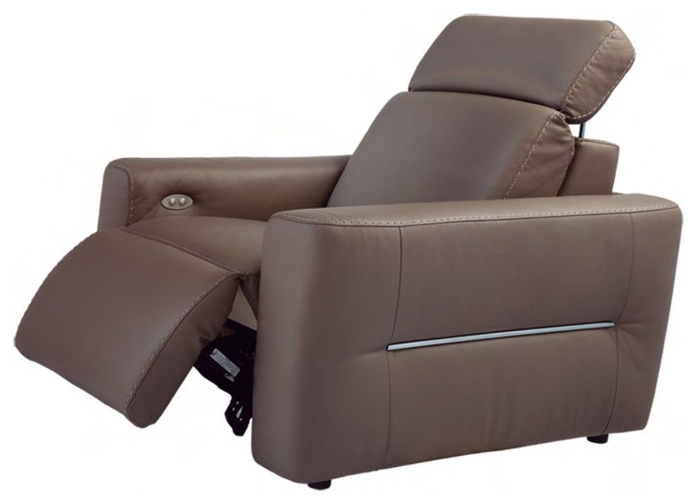 Nativa Interiors Cliff Geniune Leather Power Recliner   Contemporary   Recliner Chairs   by Nativa Interiors  Houzz