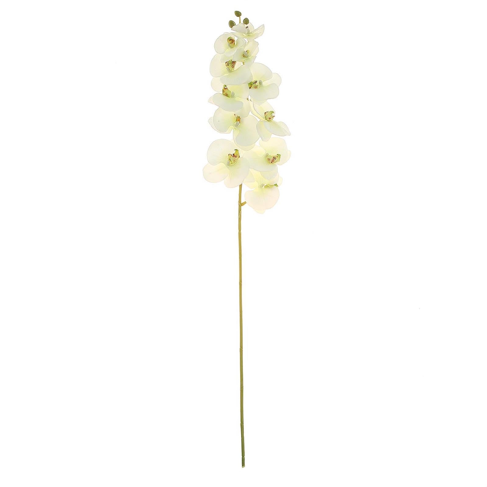 2 Stems Cream Artificial Silk Orchid Flower Bouquets 40