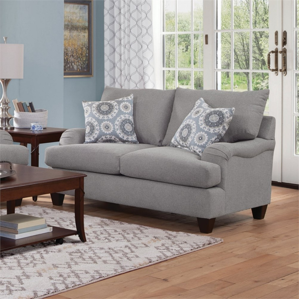 American Furniture Classics 8 020 A242V3 Transitional Loveseat in Gray   Transitional   Loveseats   by Homesquare  Houzz