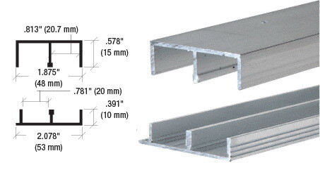 CRL EP11 Mill Aluminum Track for 3/4 Sliding Pane...