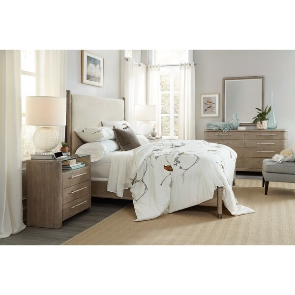 Hooker Furniture King Rubberwood Upholstered Panel Bed Frame from the - - 30387872