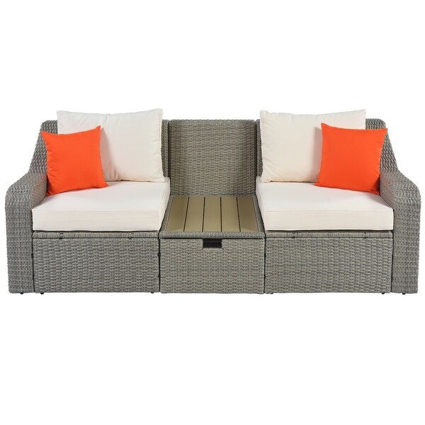 3-Piece Patio Wicker Sofa - Overstock - 35936950