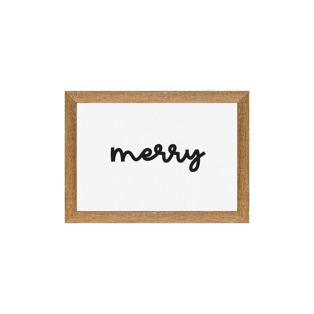 X 10 quot Merry Script Rustic Brown Frame Wall Canvas Petal Lane