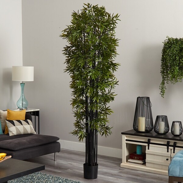 7' Bamboo Tree with Black Trunks UV Resistant (Indoor/Outdoor)