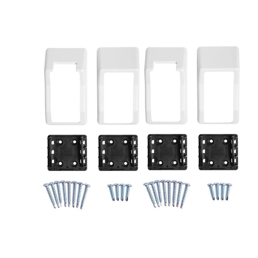 Weatherables Walton White Stair Railing Bracket Kit (4-Piece) AWBR-STAIRKIT-2x3.5