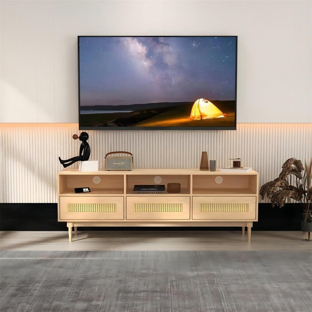 Rattan TV Stand for TV up to 70\