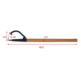 Amucolo Log Peavy 49 in. Wood Loging Tool Log Roller Tool Loging Cant Hook Wooden Handle GH-CYW4-813