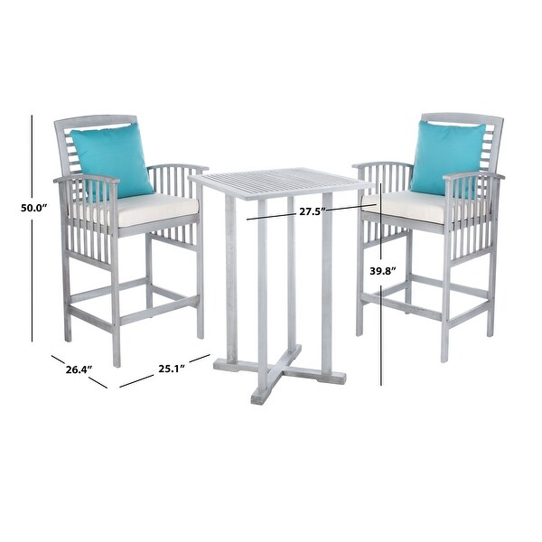 SAFAVIEH Outdoor Living Pate 3piece Bar Bistro Set