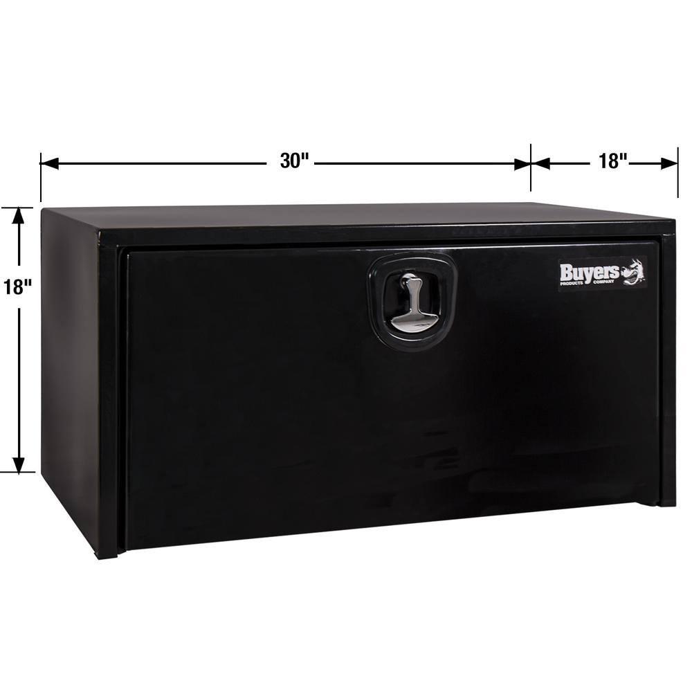 Buyers Products Company 18 in. x 18 in. x 30 in. Gloss Black Steel Underbody Truck Tool Box 1732303