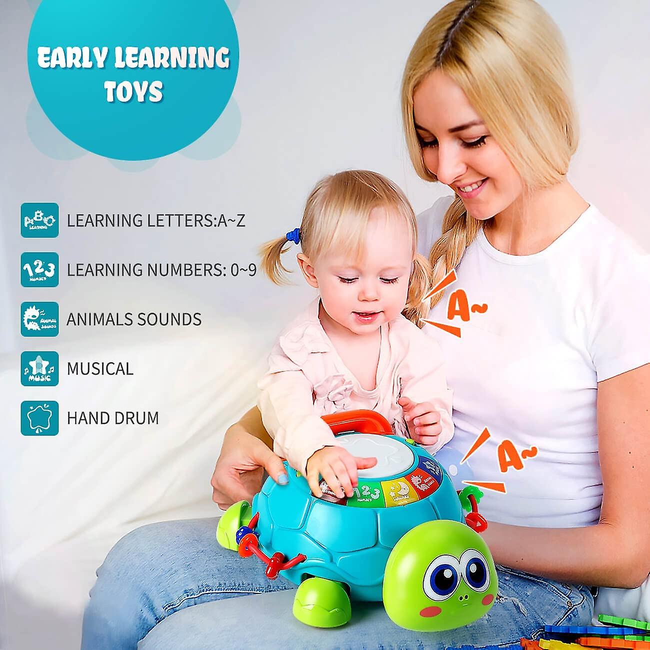 Baicccf Baby Toys 6 To 12 Months Boy Girl Gifts， Infant Light Up Musical Turtle Crawling Toys For Babies 6-12-18 Months， Learning Educational Toys For