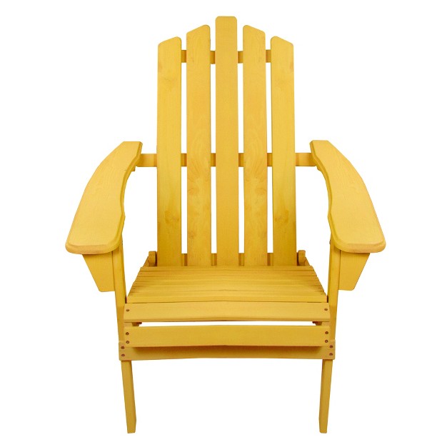 Yellow Classic Folding Wooden Adirondack Chair