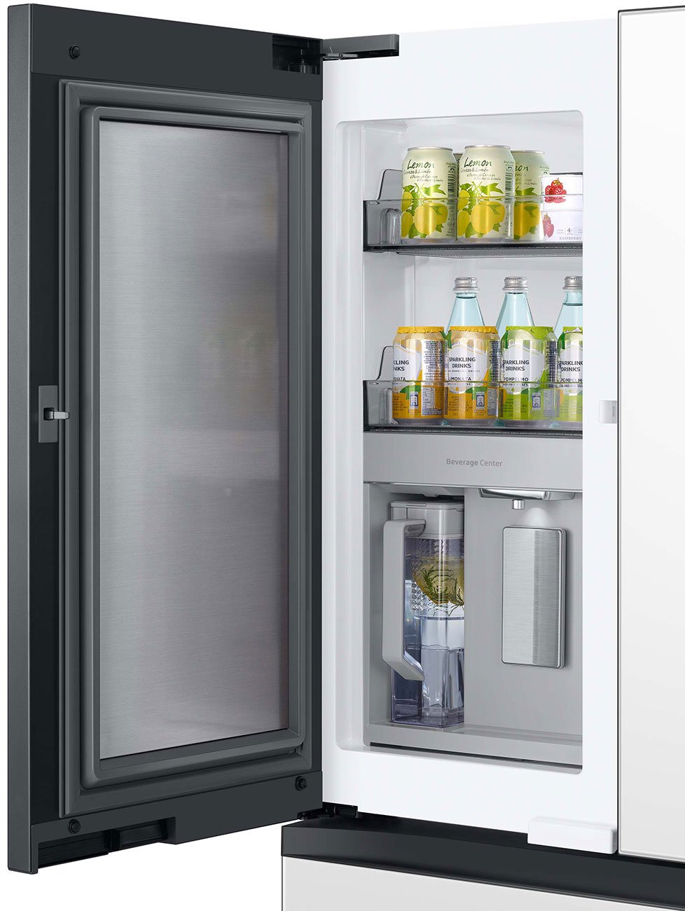  29 Cu. Ft. Custom Panel-Ready With White Glass Family Hub Panel BESPOKE 4-Door French Door Refrigerator