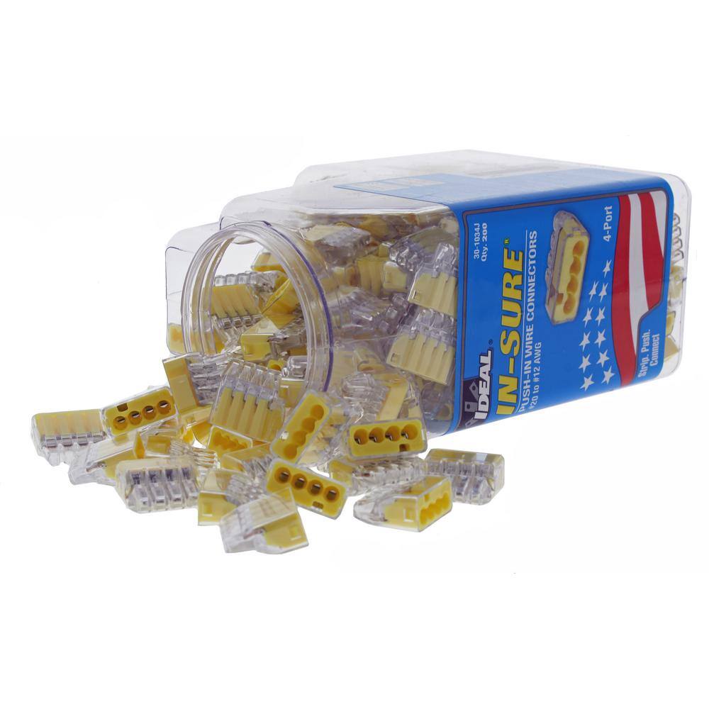 IDEAL In-Sure 4-Port Yellow Wire Connectors (200-Jar) 30-1034J