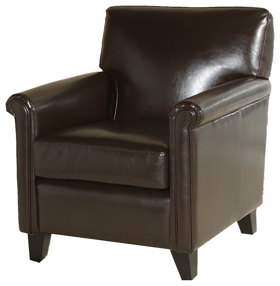 GDF Studio Bristol Leather Club Chair   Transitional   Armchairs And Accent Chairs   by GDFStudio  Houzz