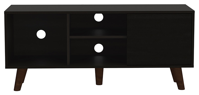 DEPOT E SHOP Ontario TV Stand  3 Shelves  Single Door Cabinet   Midcentury   Entertainment Centers And Tv Stands   by DEPOT ESHOP LLC  Houzz