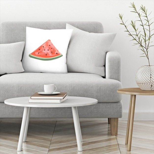 Americanflat Minimalist Botanical Watermelon Slice By Jetty Home Throw Pillow