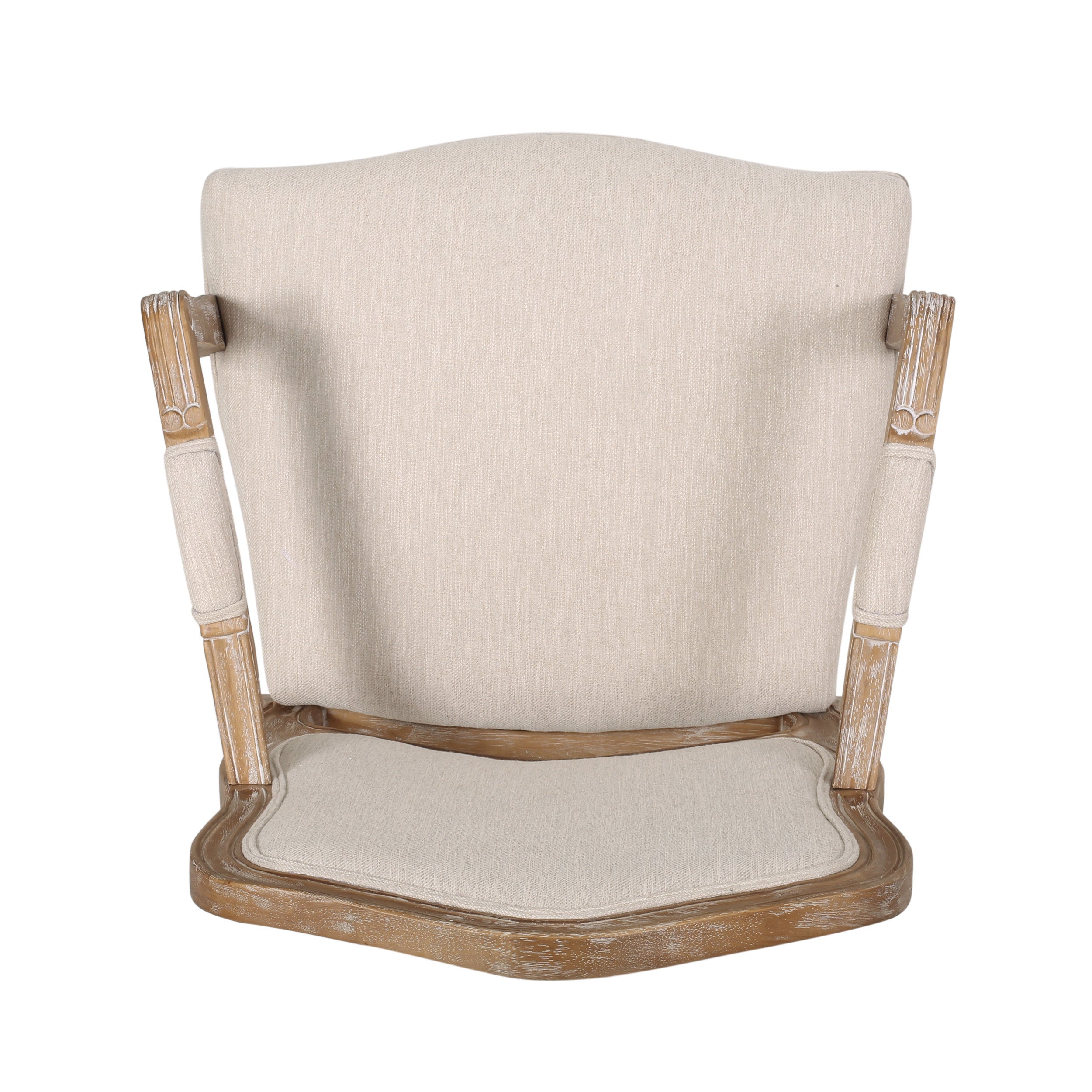 Stene French Country Wood Upholstered Dining Armchair