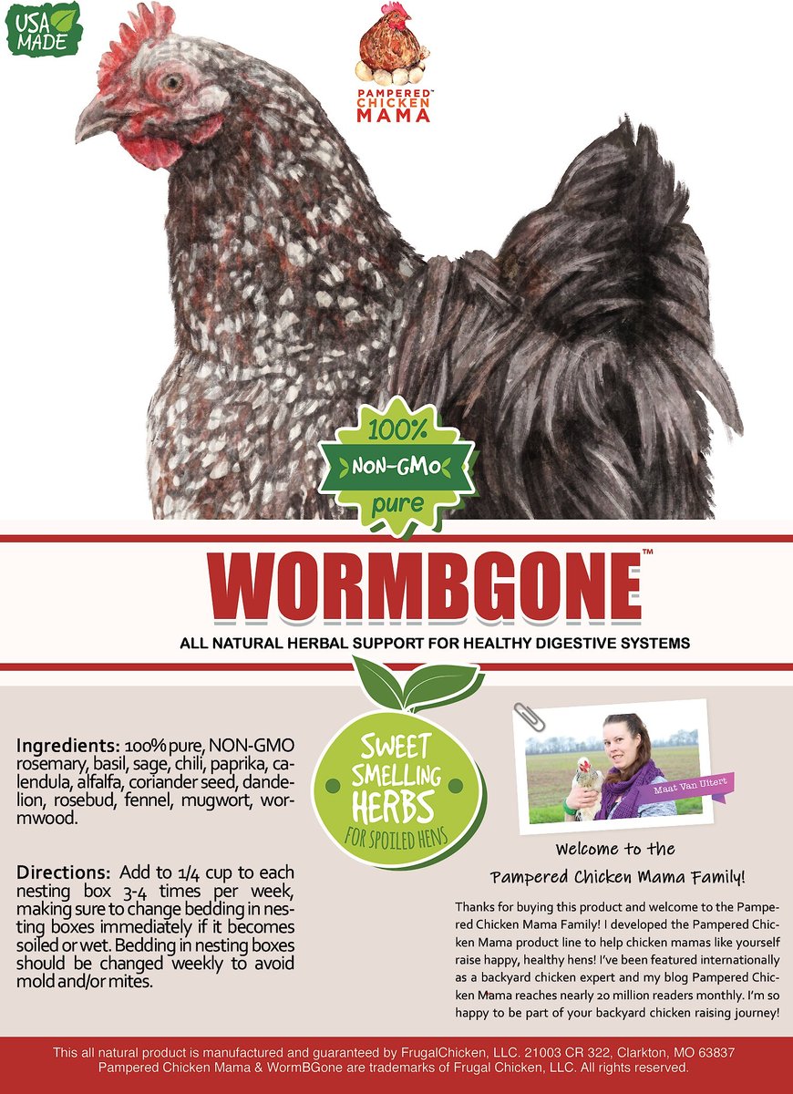 Pampered Chicken Mama WormBGone Coop and Poultry Nesting Box Herbs