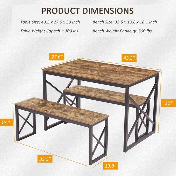 4 Person Dining Table Wooden Dining Room Set，43.3