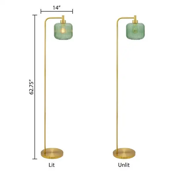 Frederick River of Goods Gold Metal and Glass Candlestick Floor Lamp