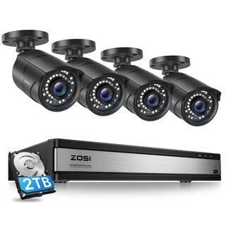 ZOSI 16-Channel 5MP-Lite 2TB DVR Security Camera System with 4-Wired 1080P Outdoor Surveillance Cameras 16FK-261B4S-20-US