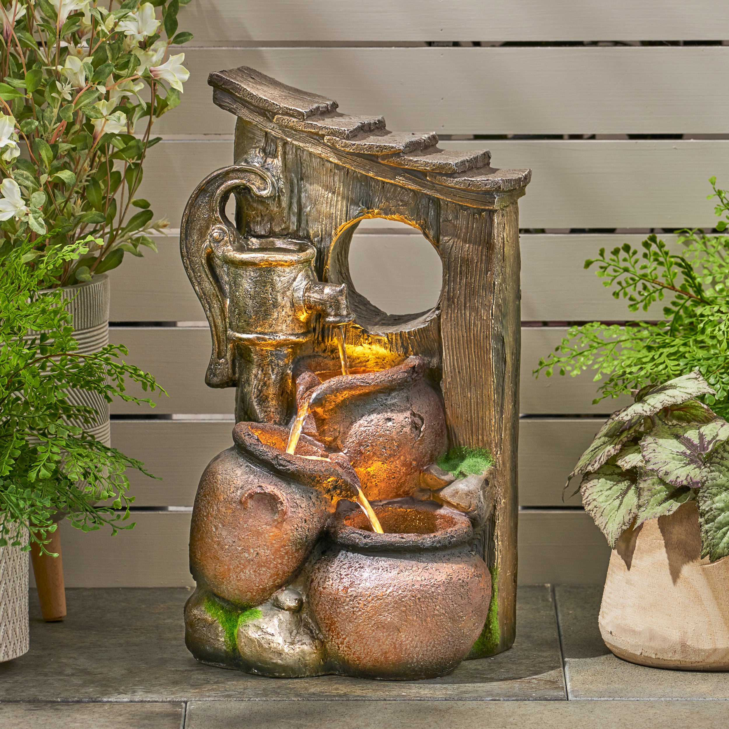 Haralson Adrian Outdoor 3 Tier Jar Fountain