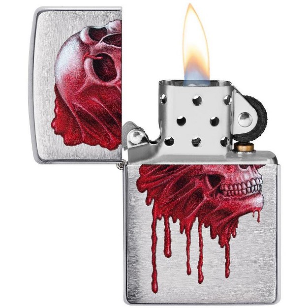 Zippo Spooky Red Skull Design Windproof Lighter