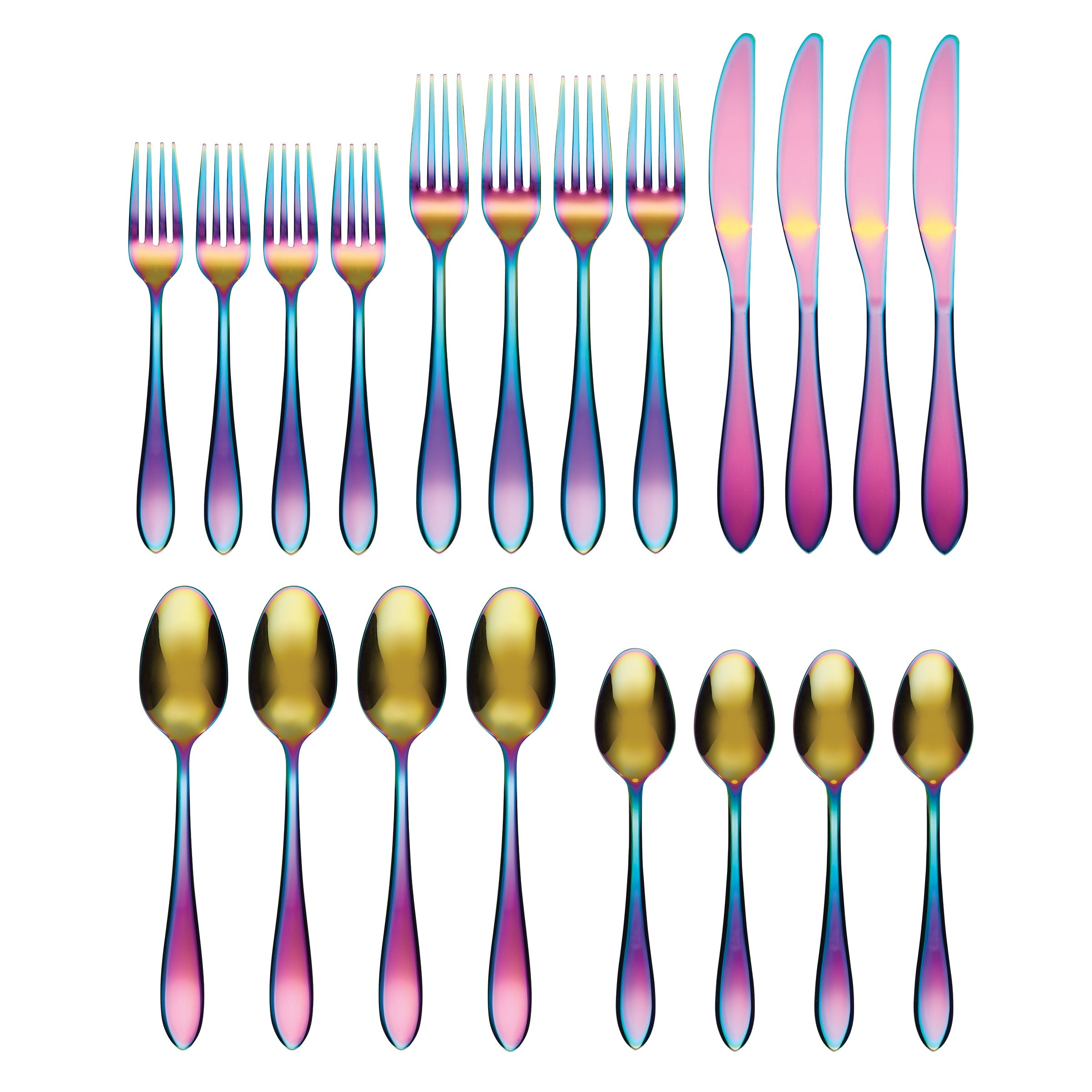 Delia Rainbow Mirror 20-Piece Flatware Set