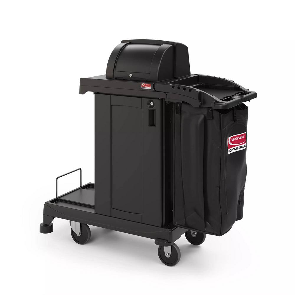 Suncast Commercial Black High-Security Compact CleaningJanitorial Cart CCH255