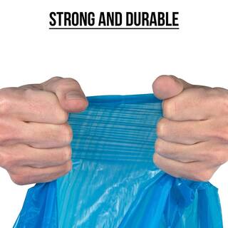 Aluf Plastics 13 Gal. 0.7 Mil Blue Drawstring Trash Bags 24 in. x 27 in. Pack of 60 for Home Kitchen and Office DS13BLT 24x27