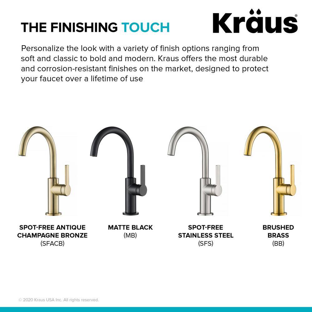 KRAUS Oletto Single-Handle Kitchen Bar Faucet in Matte Black KPF-2822MB