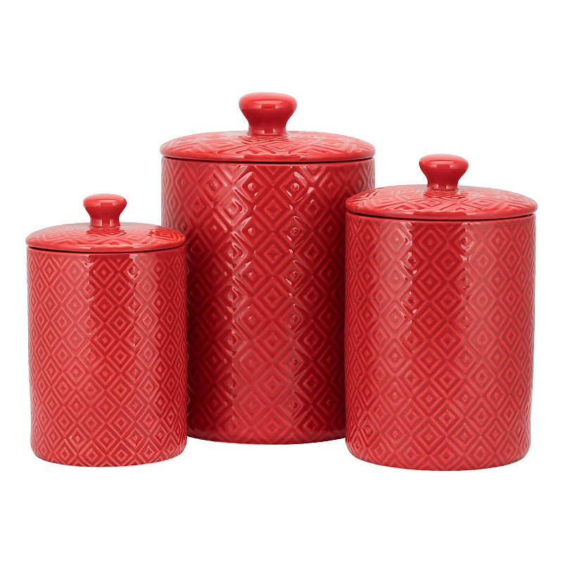 10 Strawberry Street Diamond Embossed 3-pc. Ceramic Canister Set