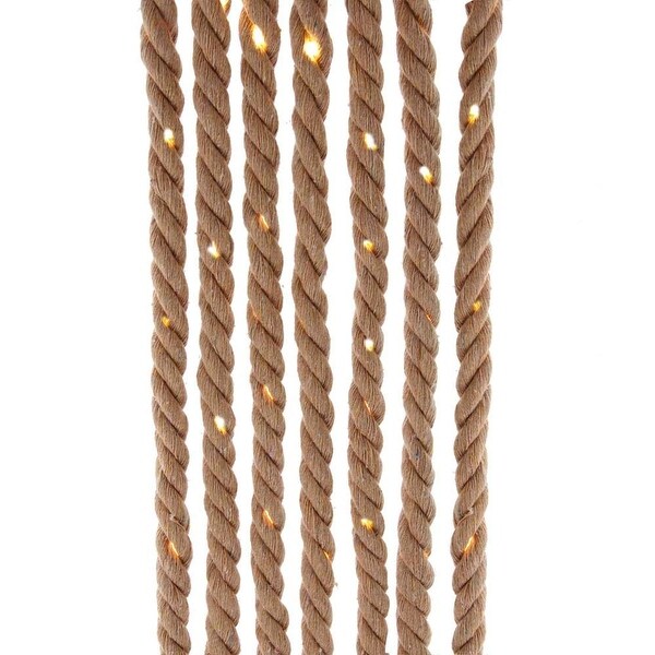 Kurt Adler 30Light 9.8 Foot BatteryOperated Natural Brown Rope with Warm White Superbright LED Light Set