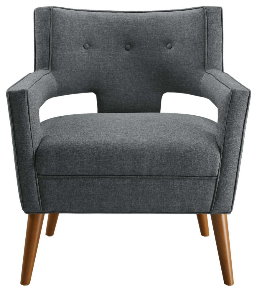 Eliana Grey Upholstered Fabric Armchair   Midcentury   Armchairs And Accent Chairs   by Virgil Stanis Design  Houzz